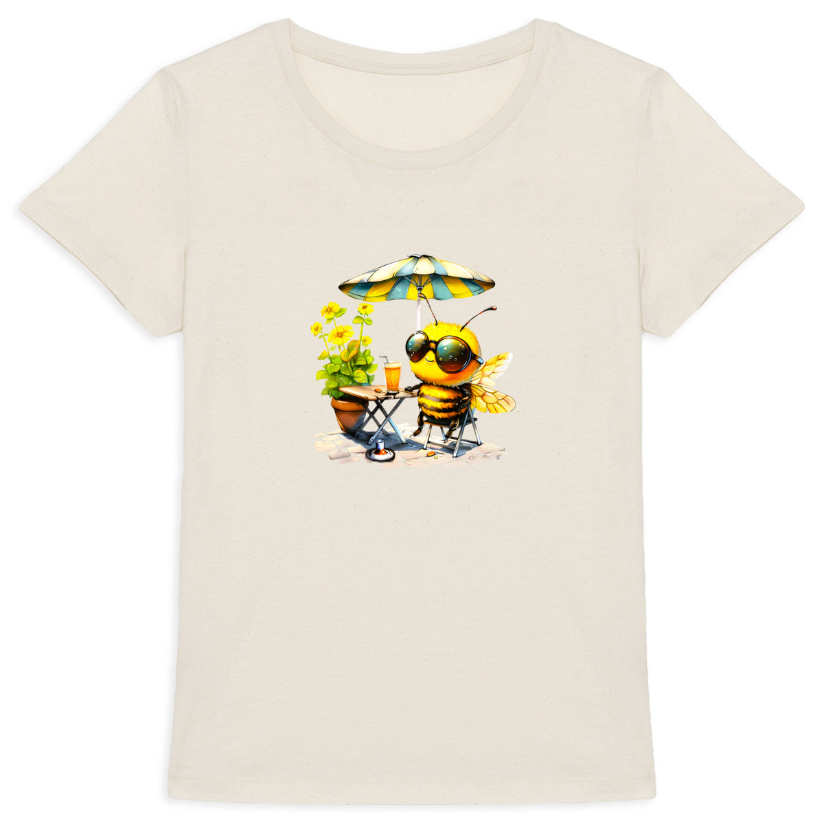 Chilling Bee at the Terrace Front T-shirt Femme à Col Rond