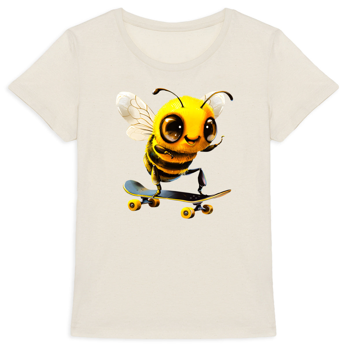 Skateboarding Bee Front T-shirt Femme à Col Rond