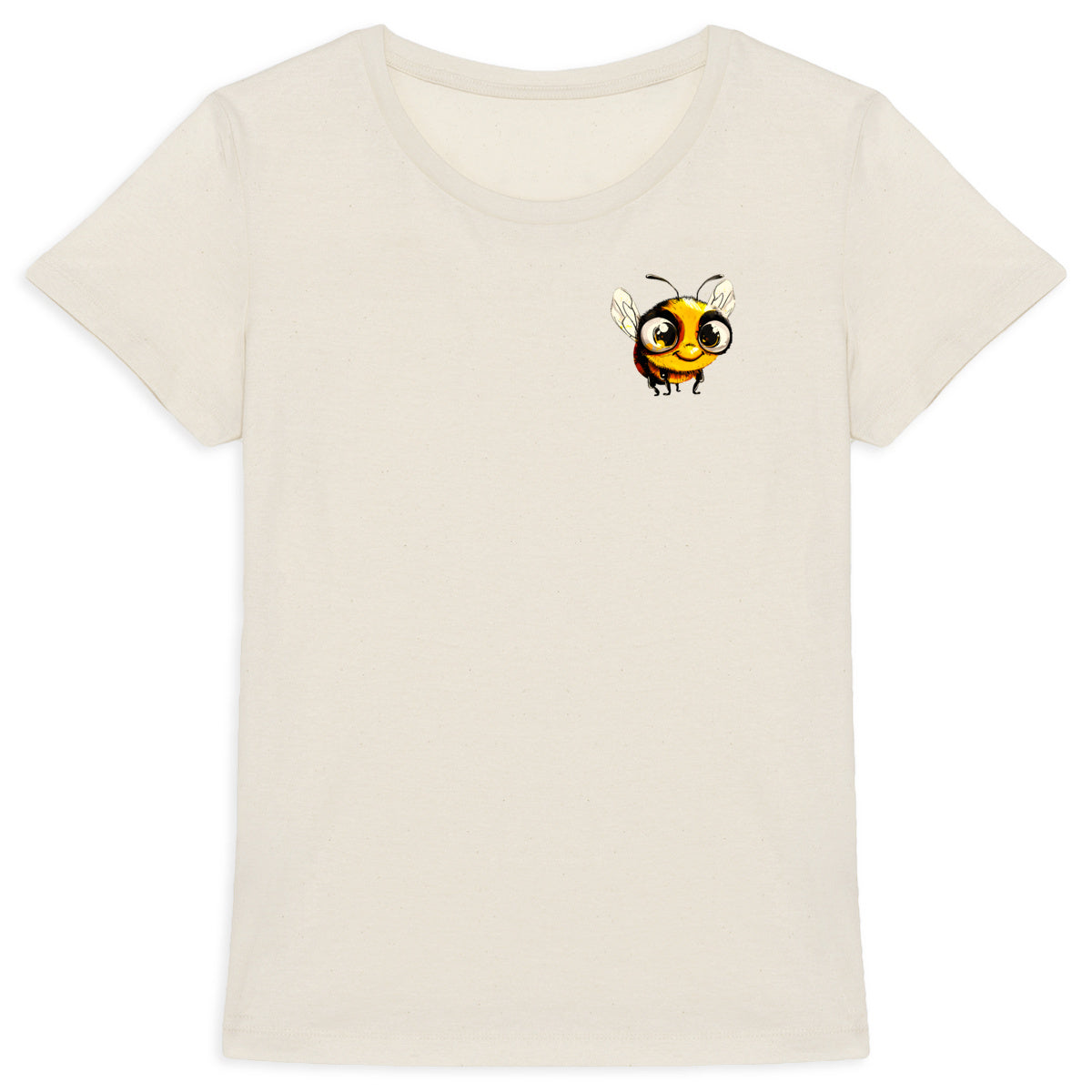 Cute Bee 2 Logo T-shirt Femme à Col Rond