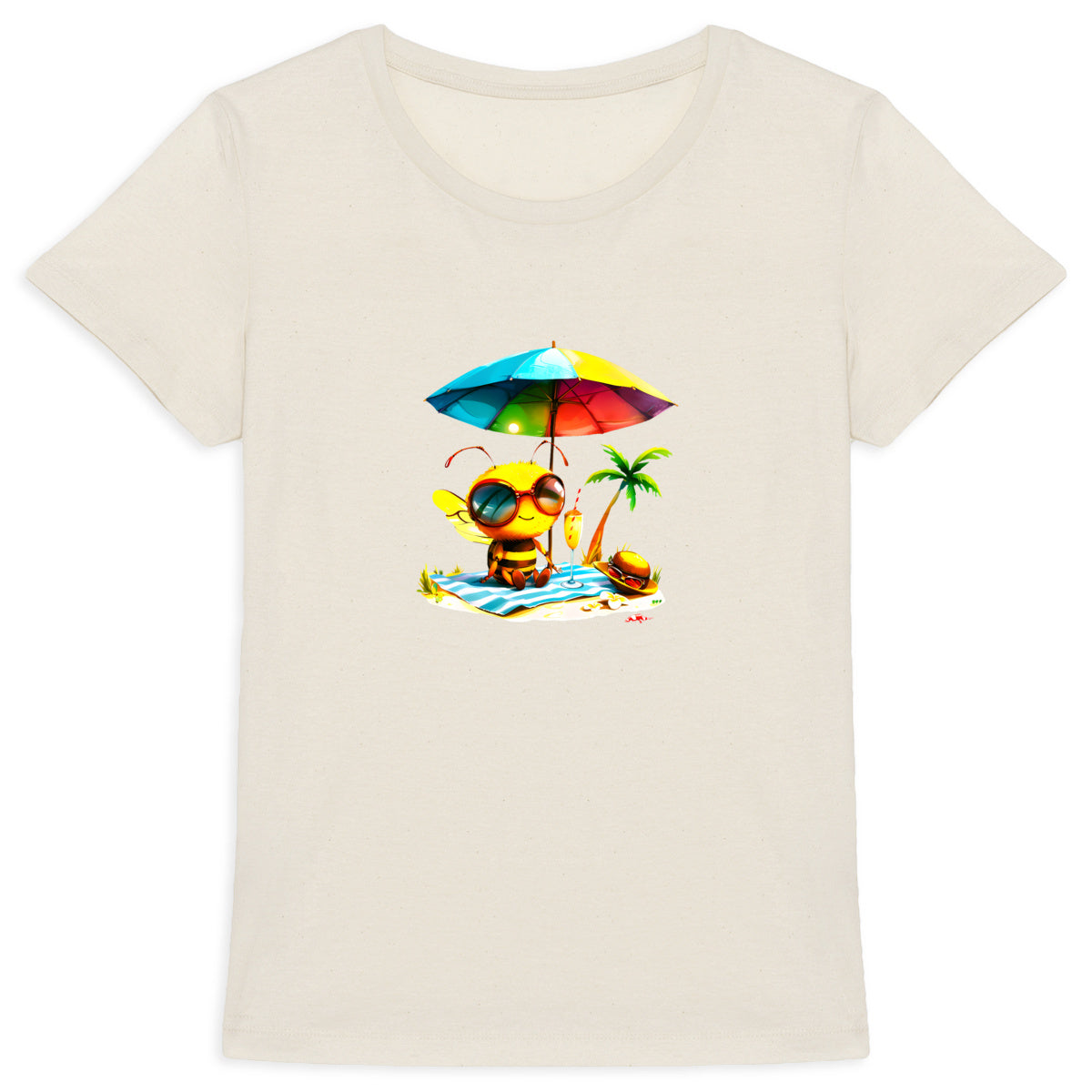 Chilling Bee at the Beach Front T-shirt Femme à Col Rond