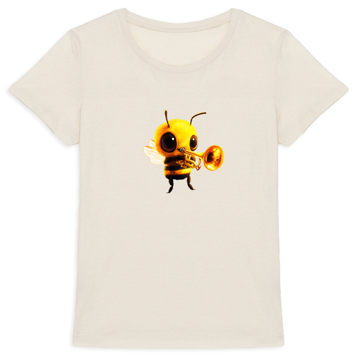 Trumpet Bee 1 Front T-shirt Femme à Col Rond