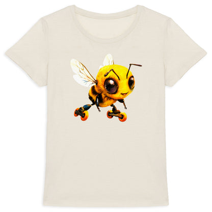 Rollerblading Bee Front T-shirt Femme à Col Rond