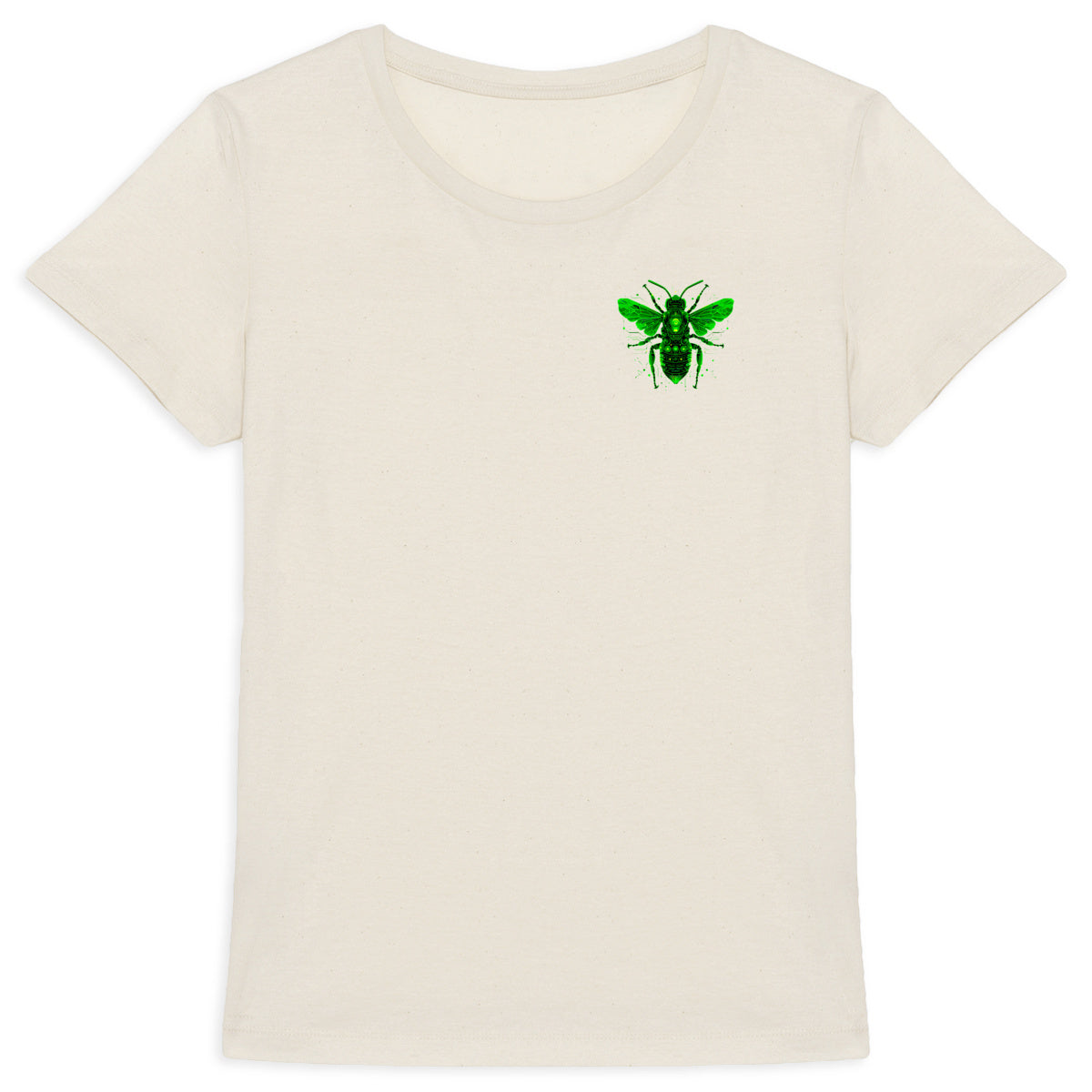 Eletronic Chip Green Bee 1 Logo T-shirt Femme à Col Rond