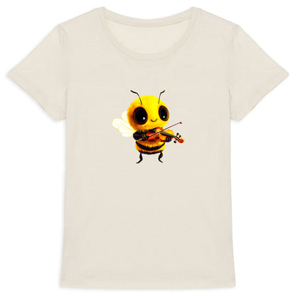 Violin Bee 1 Front T-shirt Femme à Col Rond