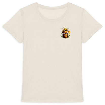 Bee Drinking Beer 2 Logo T-shirt Femme à Col Rond