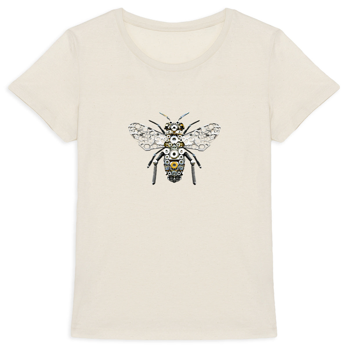 Bee Bolted 5 Front T-shirt Femme à Col Rond 