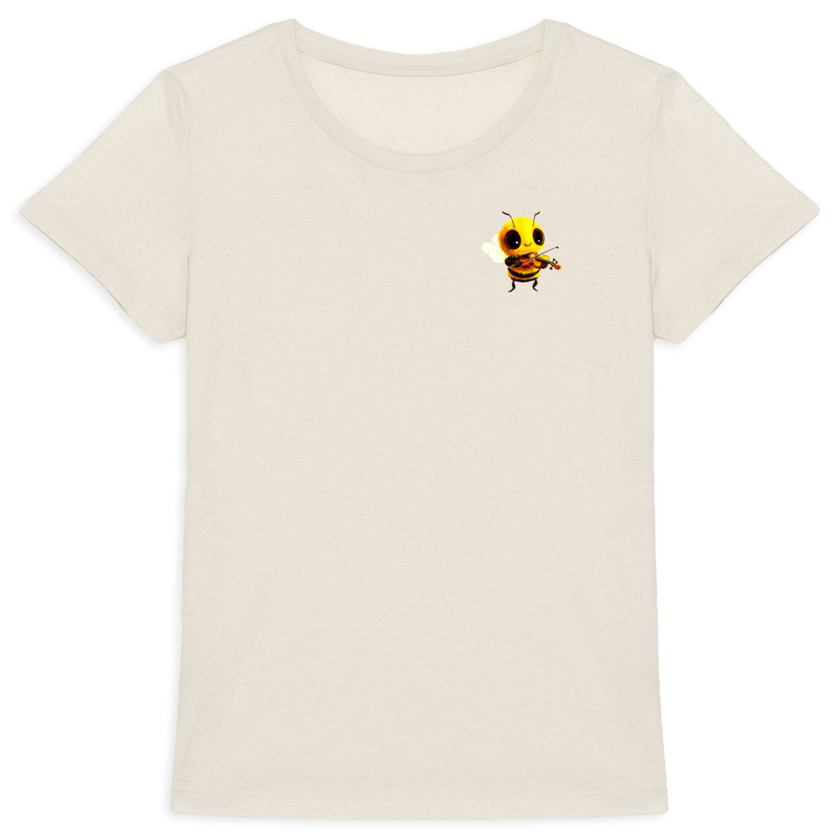 Violin Bee 1 Logo T-shirt Femme à Col Rond