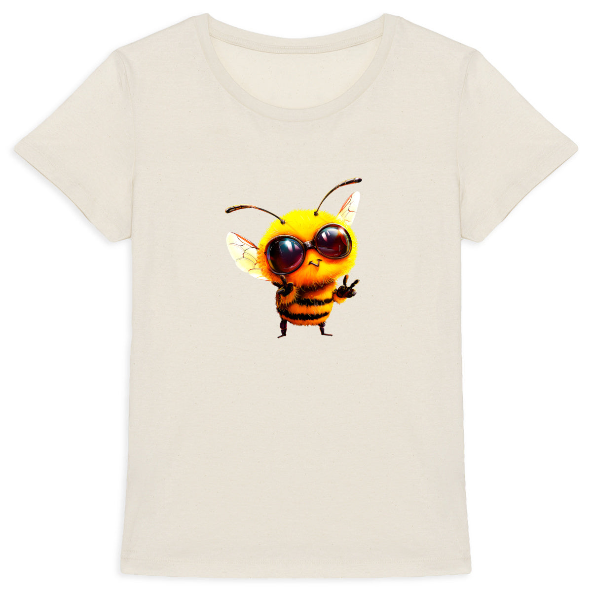 Cool Bee 1 Front T-shirt Femme à Col Rond