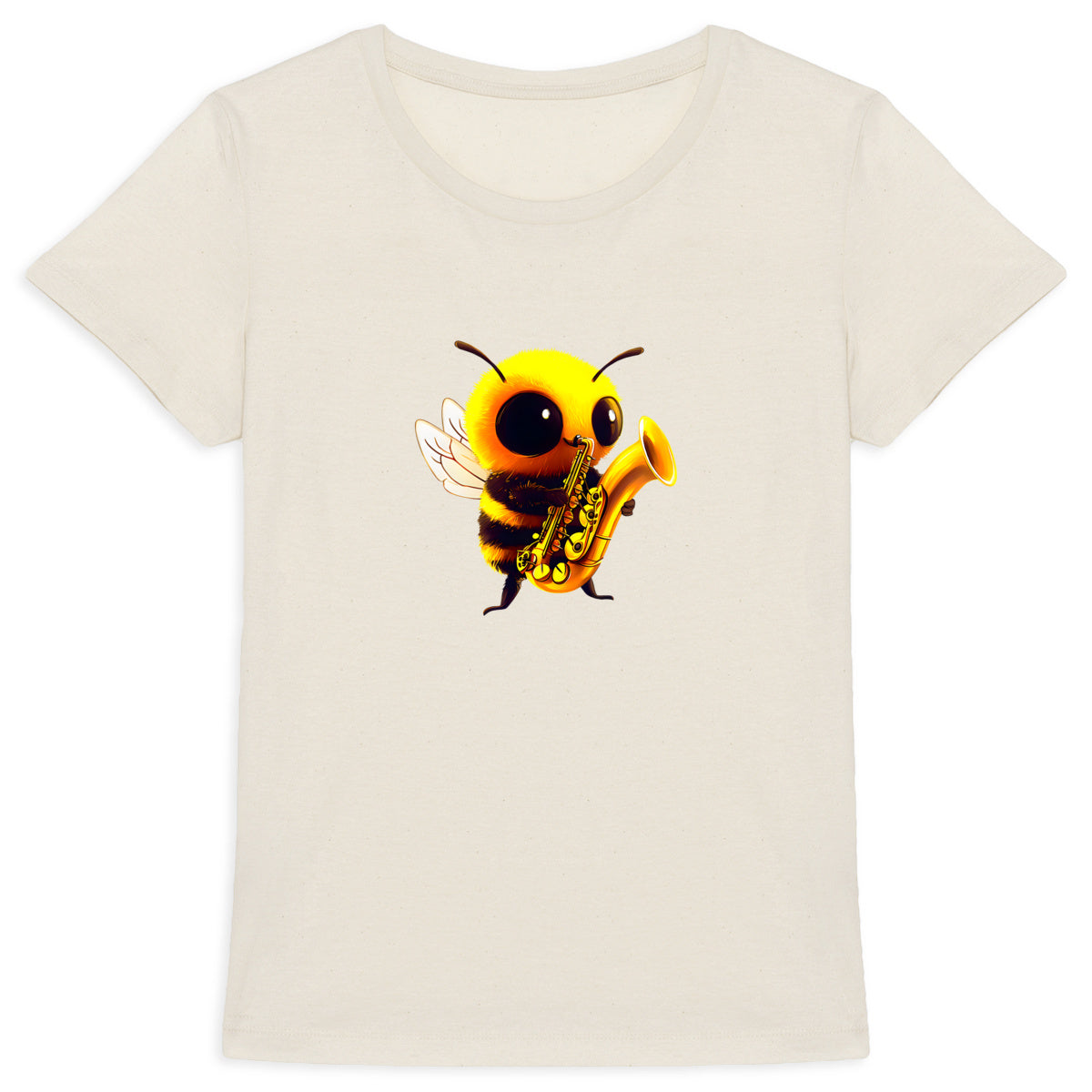 Saxophone Bee 1 Front T-shirt Femme à Col Rond