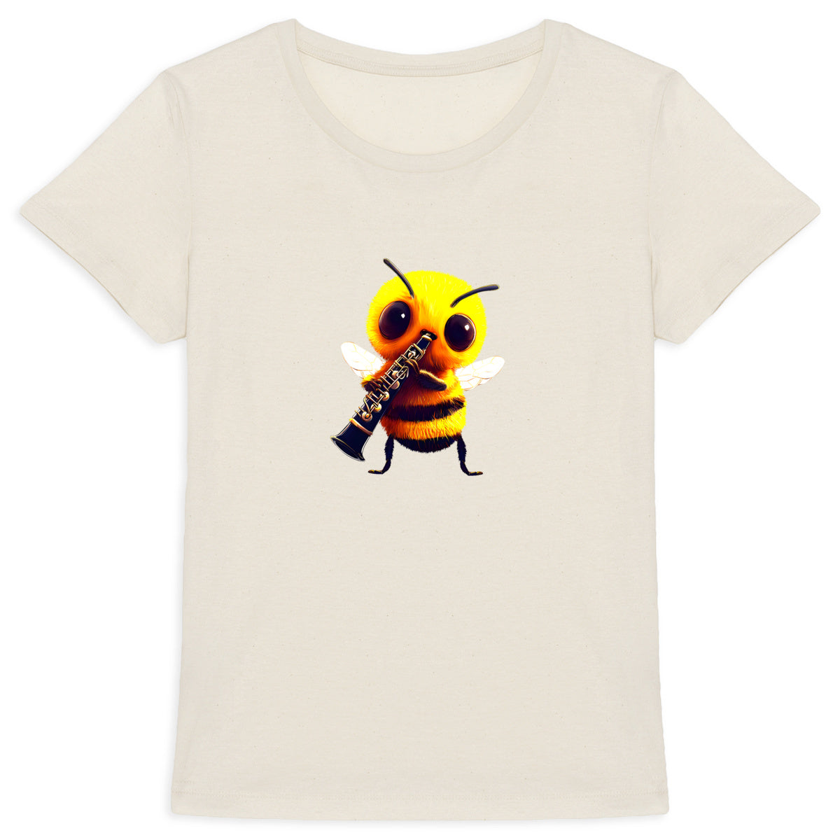 Clarinet Bee 1 Front T-shirt Femme à Col Rond