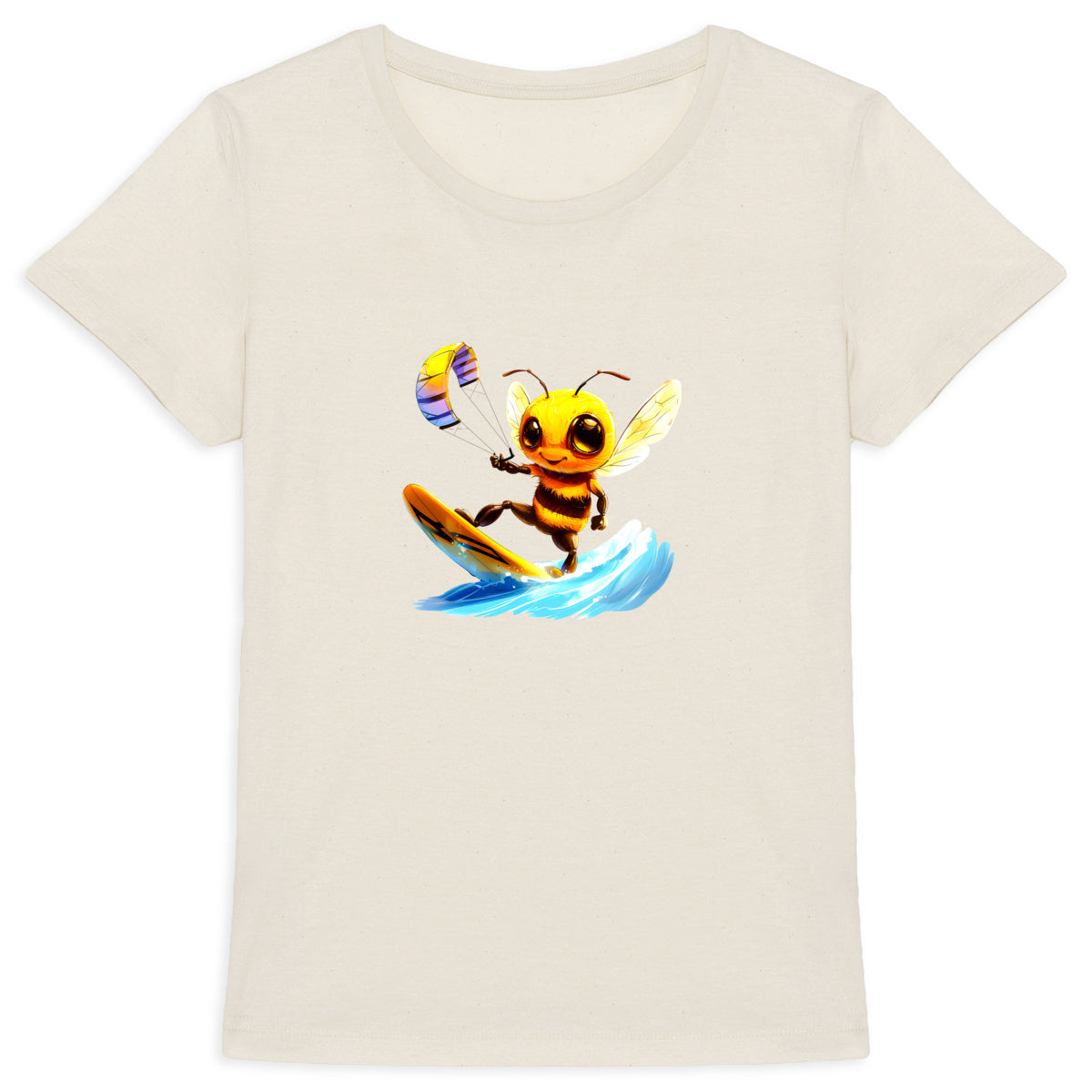 Kitesurfing Bee Front T-shirt Homme à Col Rond