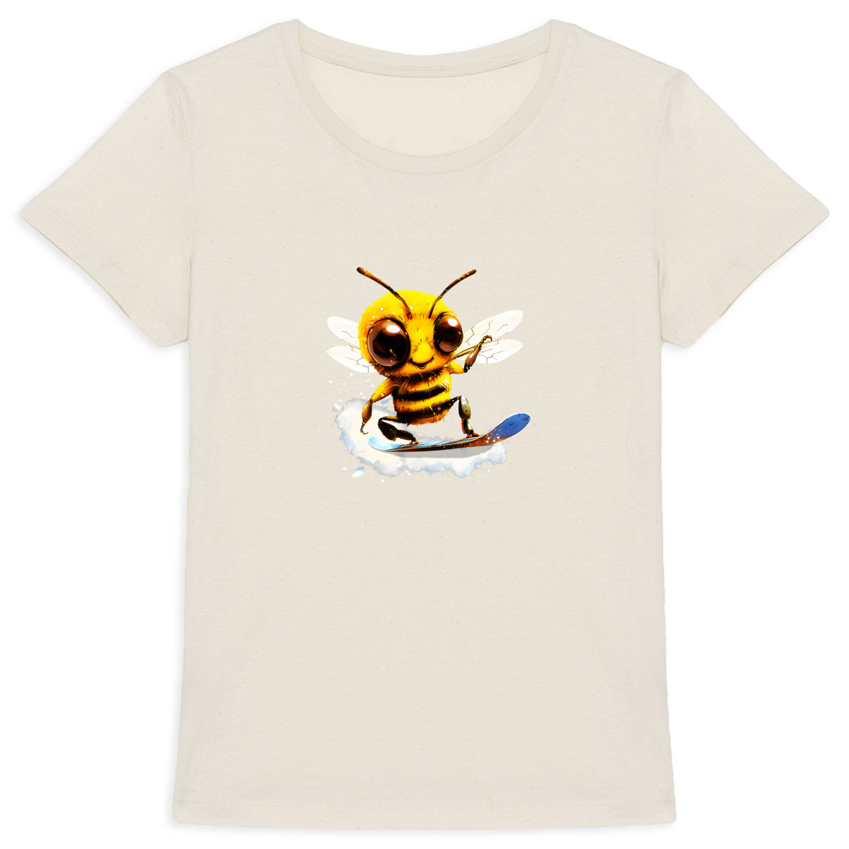 Snowboarding Bee Front T-shirt Femme à Col Rond