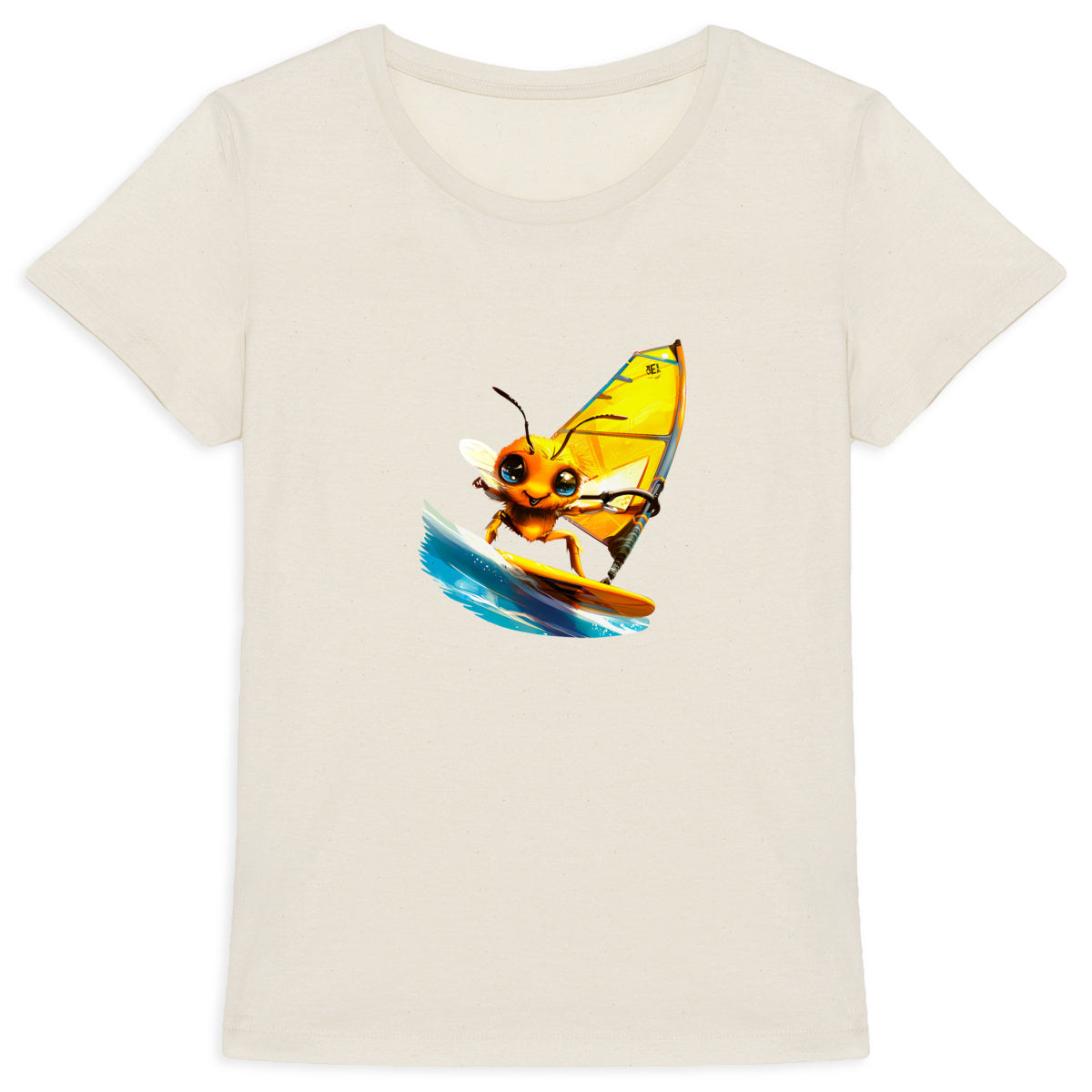 Windsurfing Bee Front T-shirt Femme à Col Rond