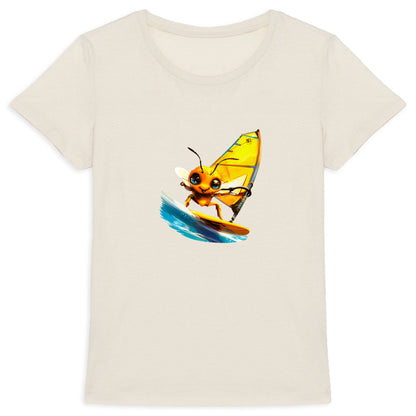 Windsurfing Bee Front T-shirt Femme à Col Rond