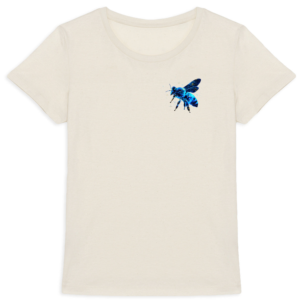 Celestial Blue Bee 2 Logo T-shirt Femme à Col Rond