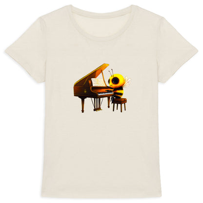 Piano Bee 1 Front T-shirt Femme à Col Rond