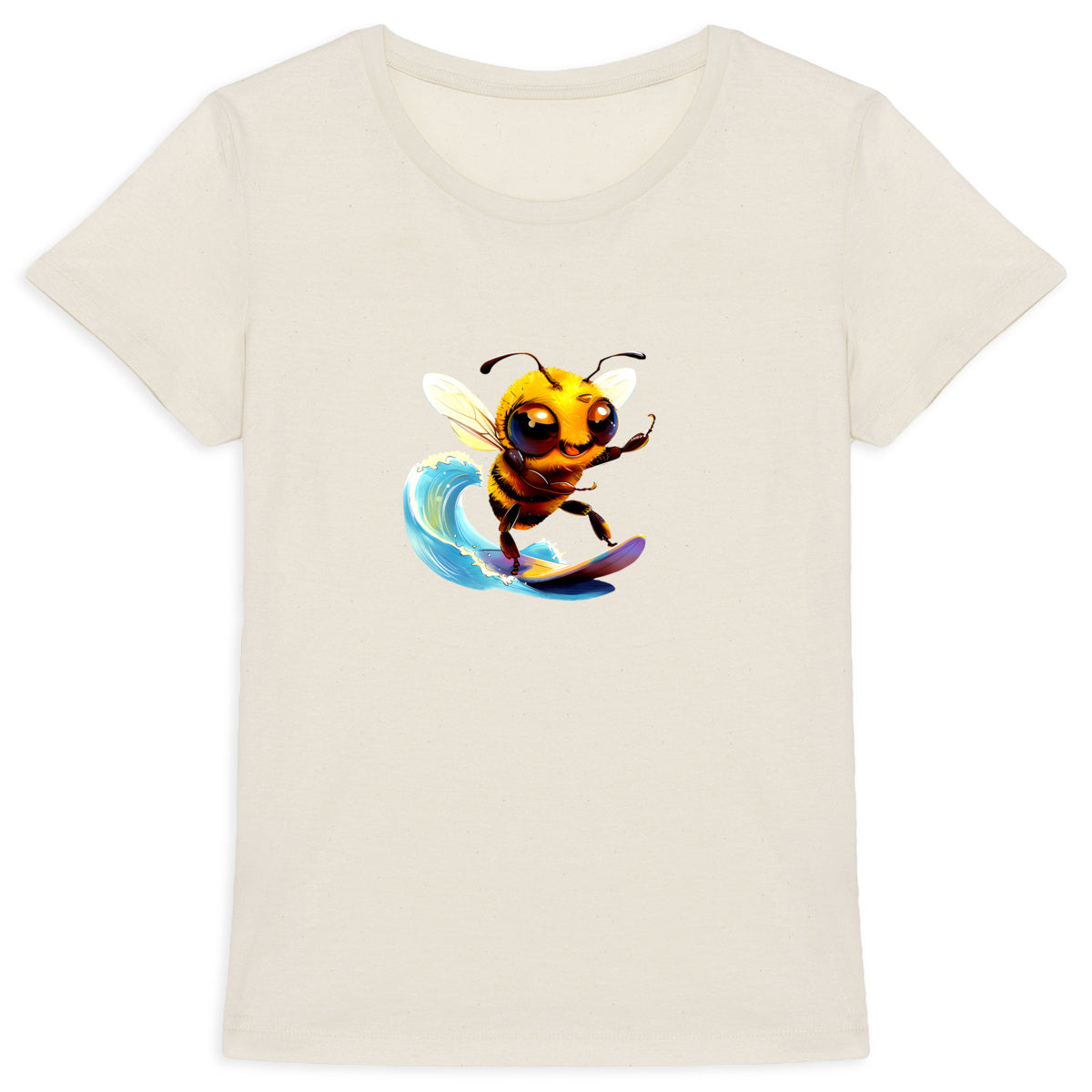 Surfing Bee Front T-shirt Femme à Col Rond