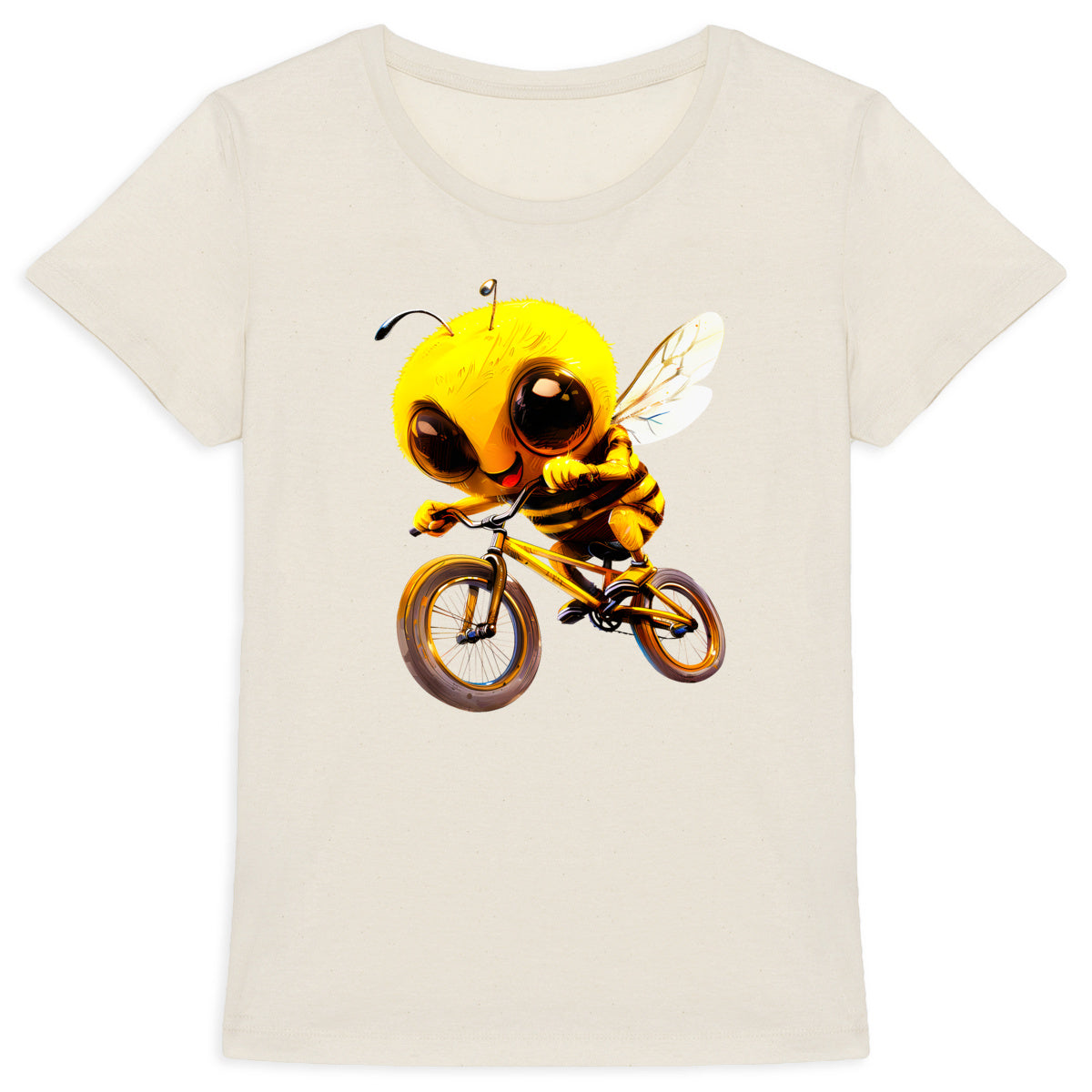 Biking Bee Front T-shirt Femme à Col Rond