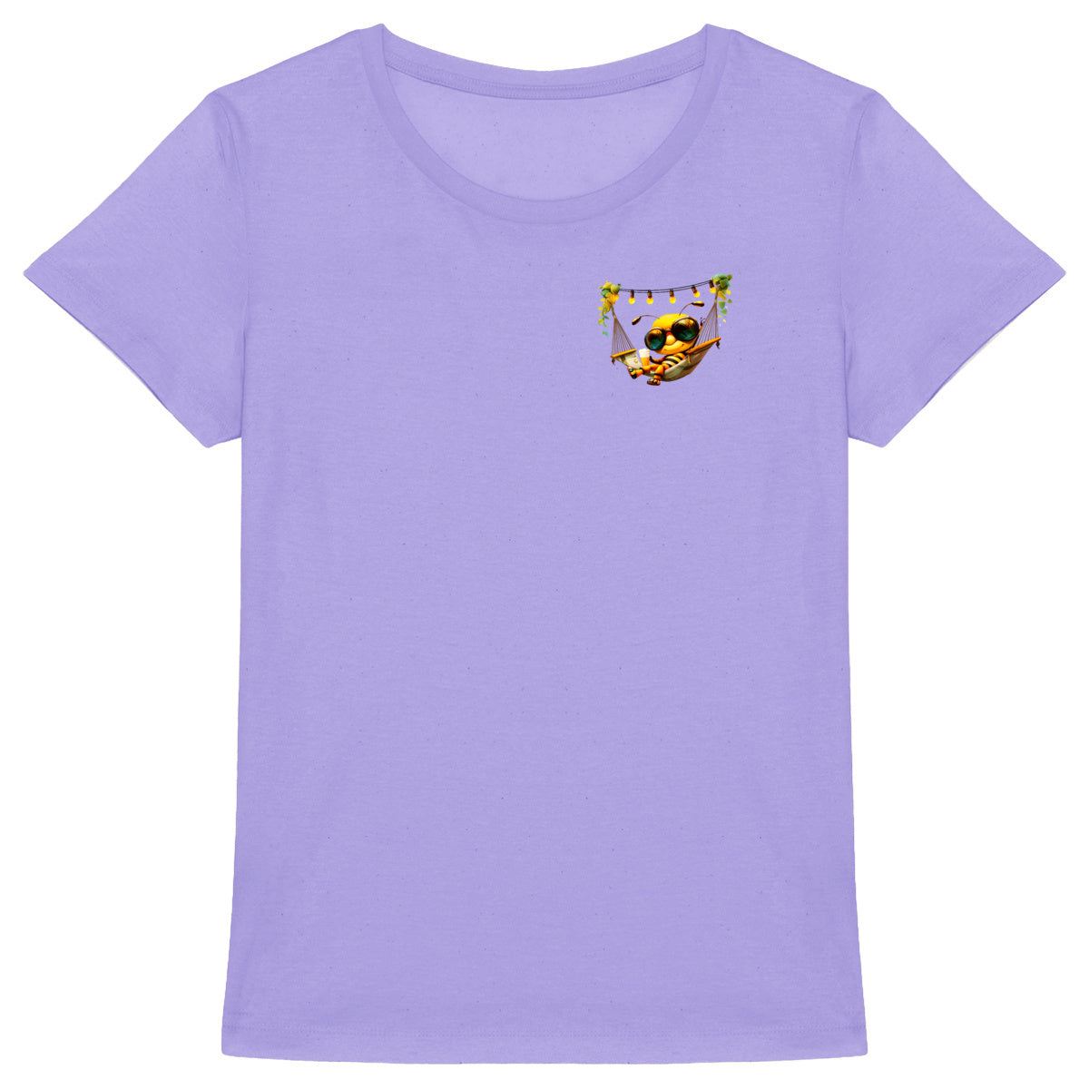 Chilling Out Bee in the Hammock Logo T-shirt Femme à Col Rond