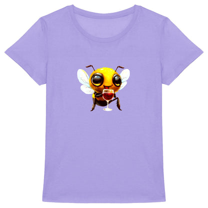 Bee Drinking Wine 1 Front T-shirt Femme à Col Rond