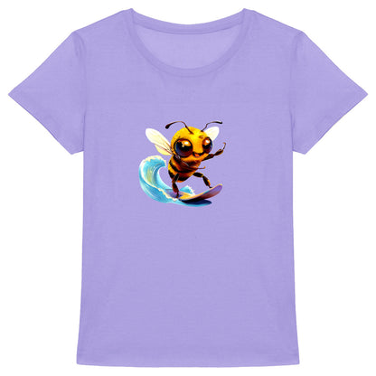 Surfing Bee Front T-shirt Femme à Col Rond