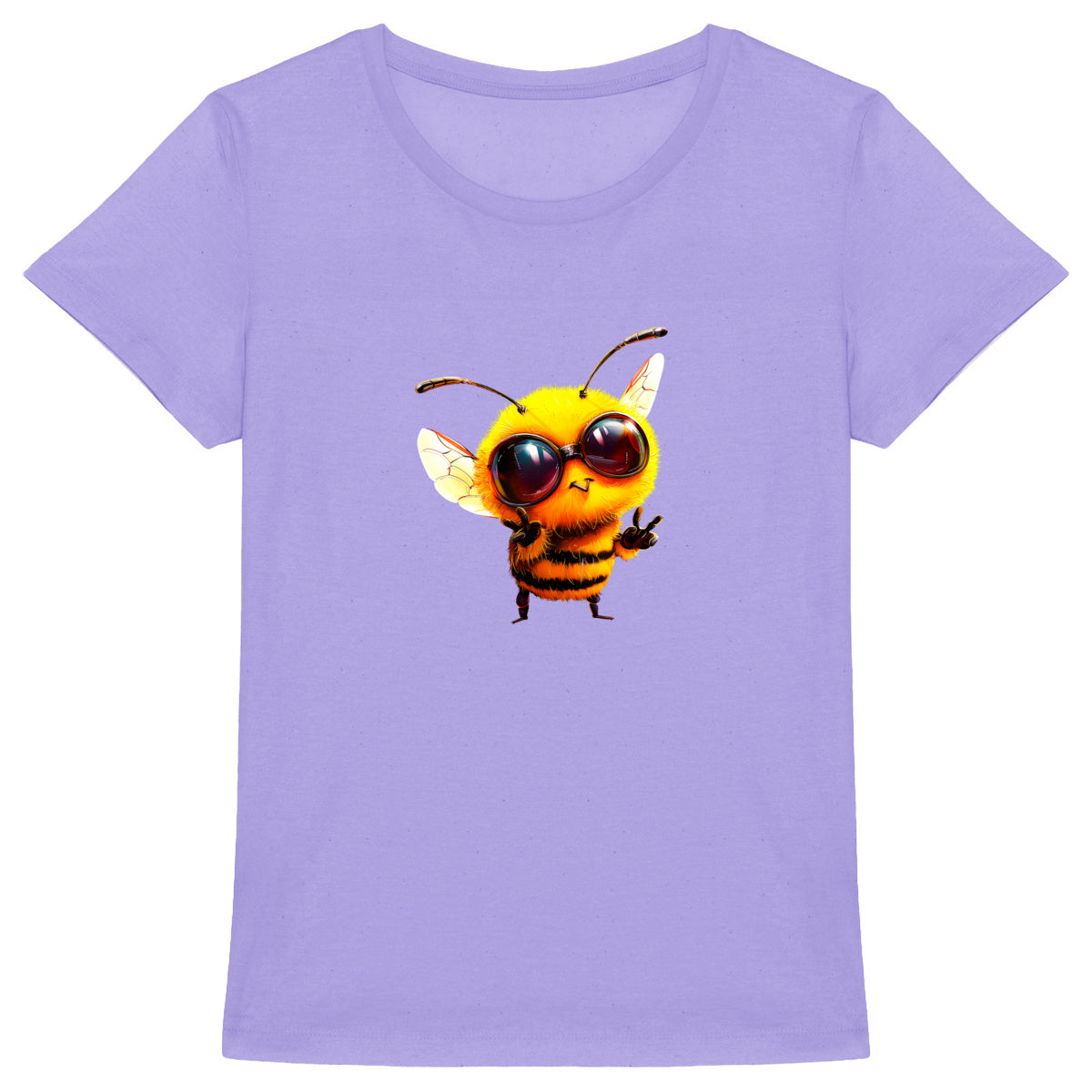 Cool Bee 1 Front T-shirt Femme à Col Rond