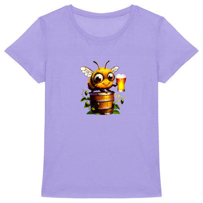 Bee Drinking Beer 2 Front T-shirt Femme à Col Rond