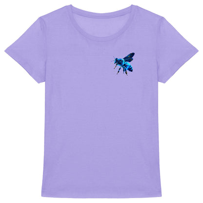 Celestial Blue Bee 2 Logo T-shirt Femme à Col Rond