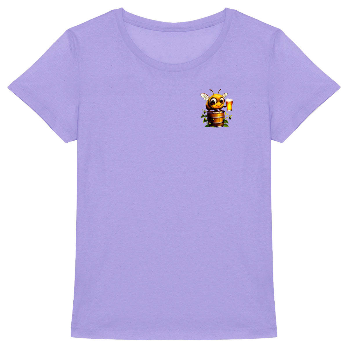 Bee Drinking Beer 2 Logo T-shirt Femme à Col Rond