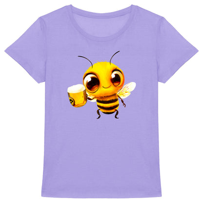 Bee Drinking Beer 2 Front T-shirt Femme à Col Rond