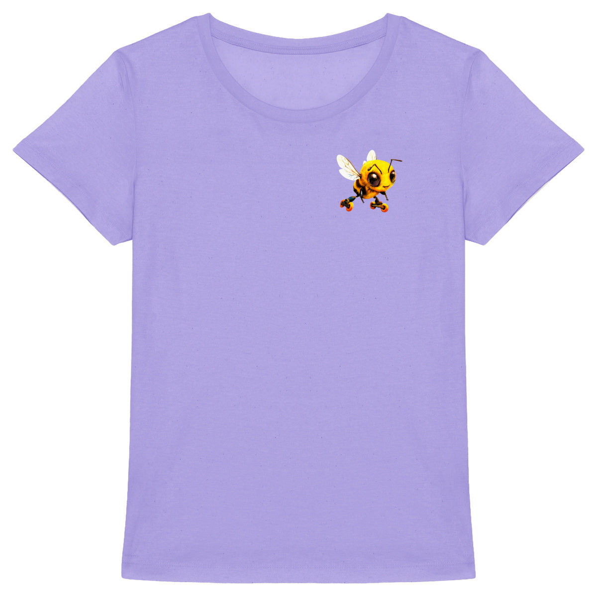 Rollerblading Bee Logo T-shirt Femme à Col Rond