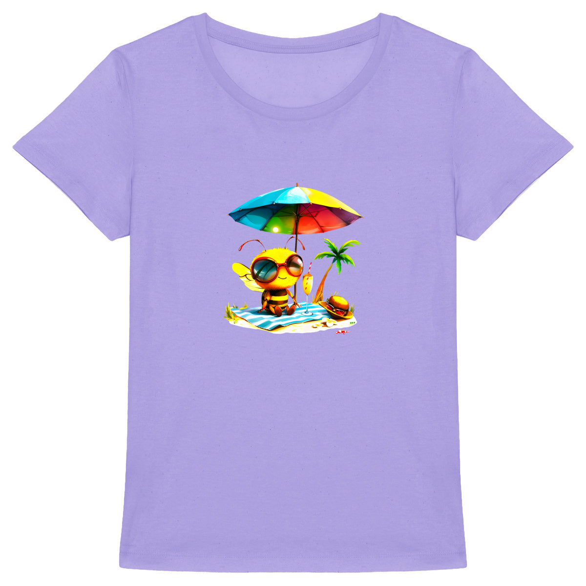 Chilling Bee at the Beach Front T-shirt Femme à Col Rond