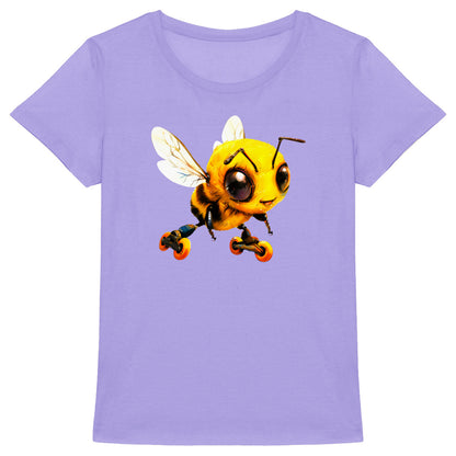 Rollerblading Bee Front T-shirt Femme à Col Rond