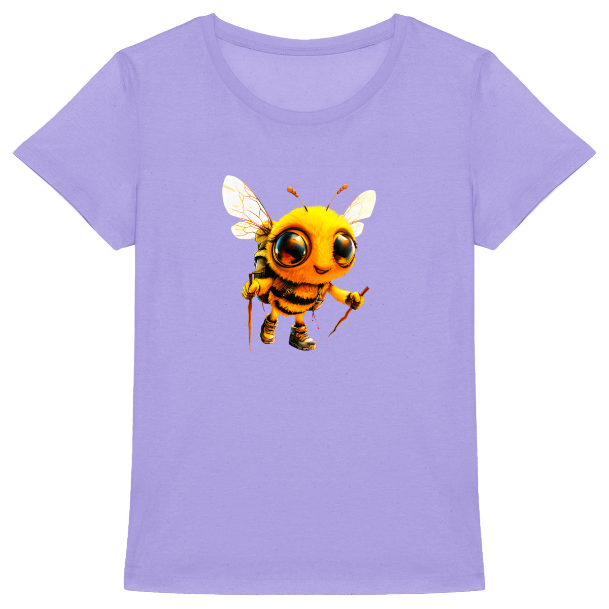 Hiking Bee 2 Front T-shirt Femme à Col Rond