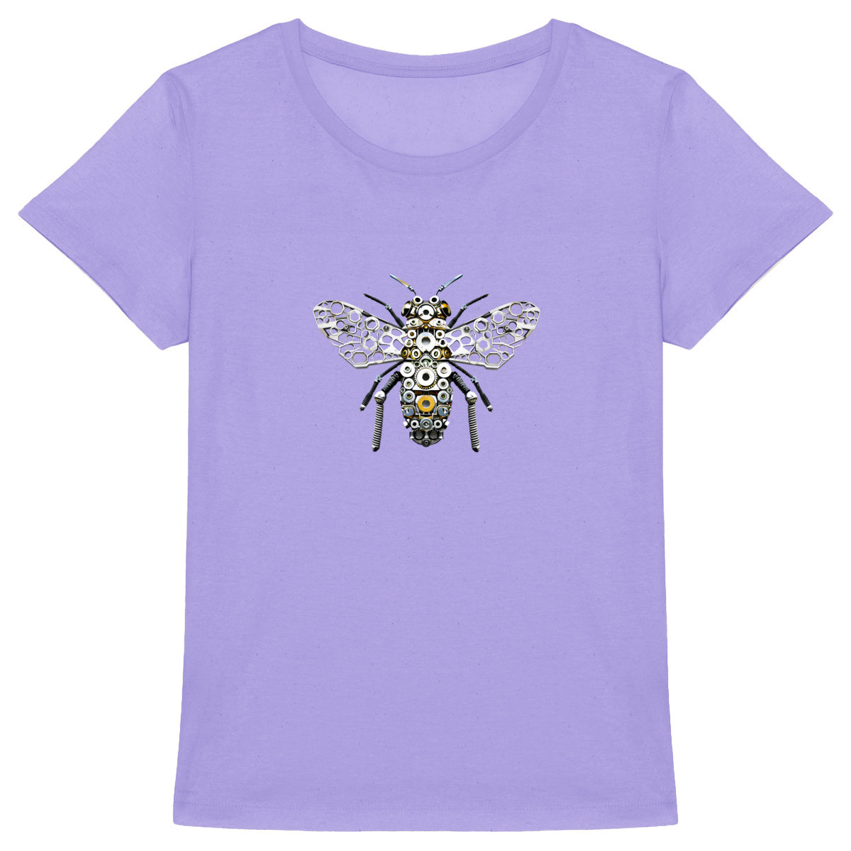 Bee Bolted 5 Front T-shirt Femme à Col Rond 