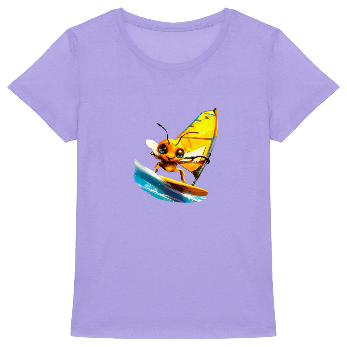 Windsurfing Bee Front T-shirt Femme à Col Rond