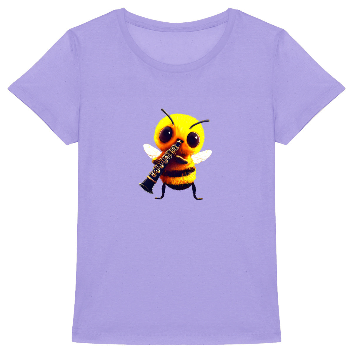 Clarinet Bee 1 Front T-shirt Femme à Col Rond