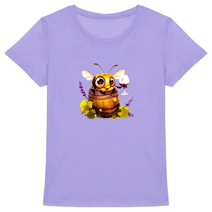 Bee Drinking Wine 3 Front T-shirt Femme à Col Rond