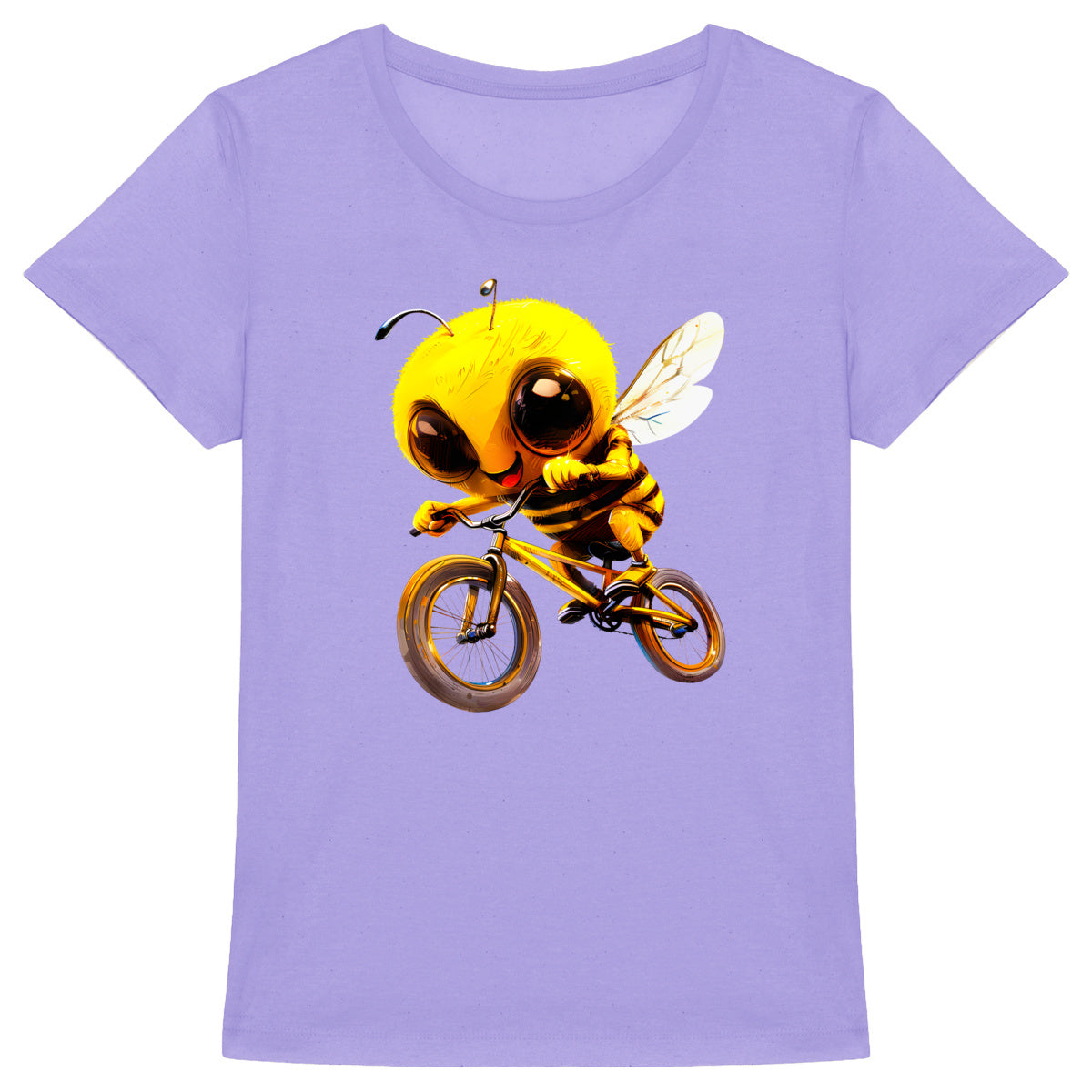 Biking Bee Front T-shirt Femme à Col Rond