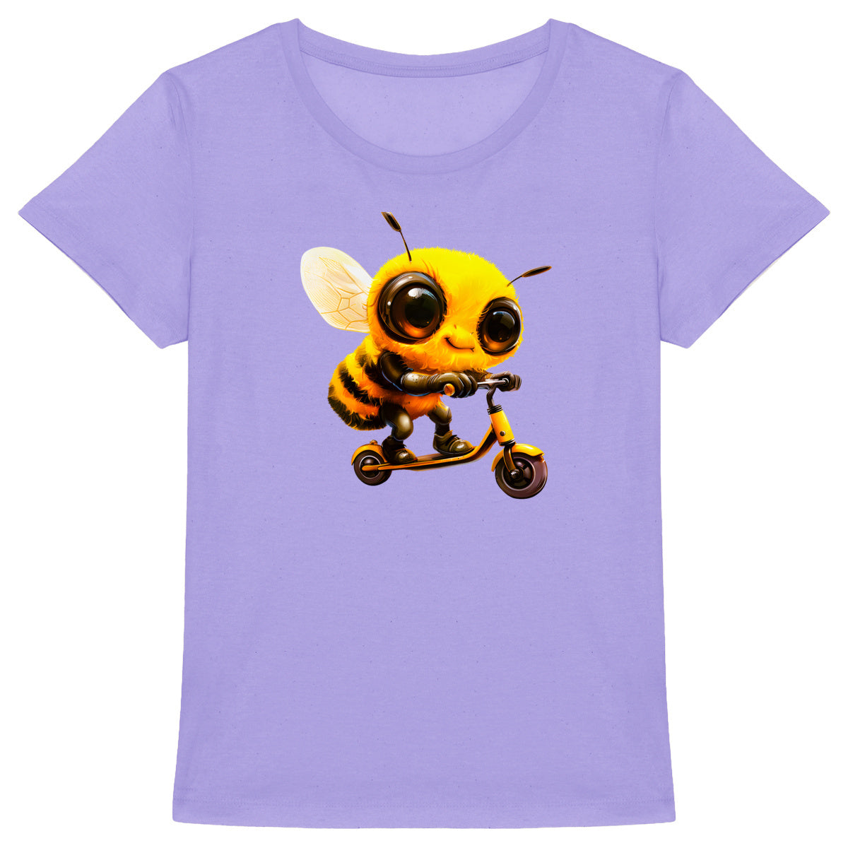 Scootering Bee Front T-shirt Femme à Col Rond