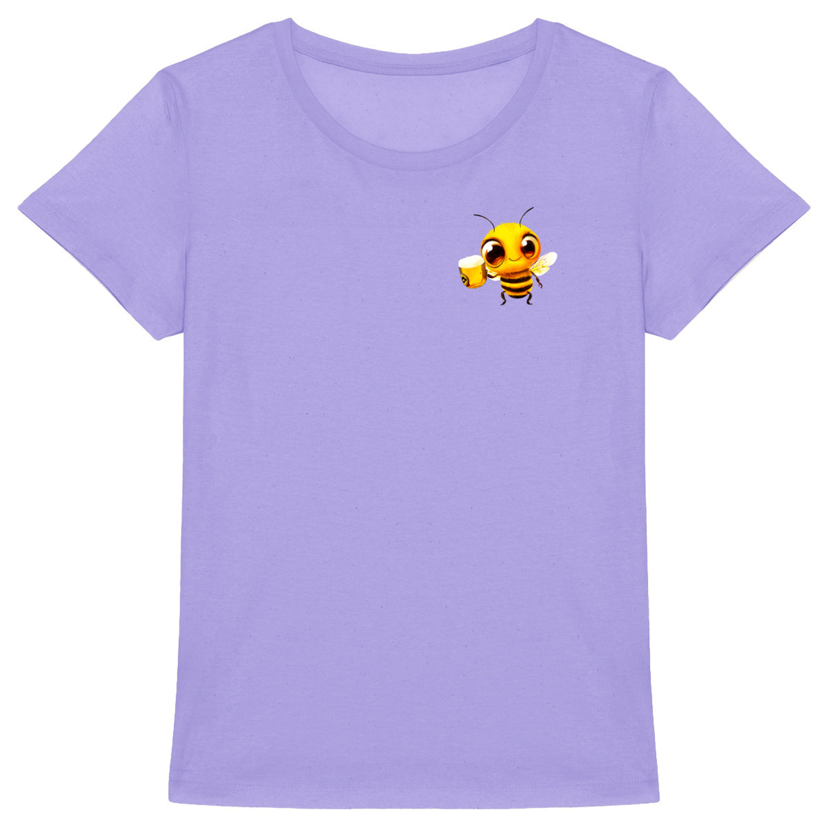 Bee Drinking Beer 2 Logo T-shirt Femme à Col Rond