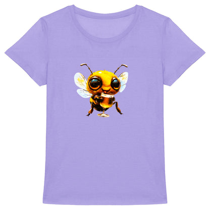 Bee Drinking Beer 1 Front T-shirt Femme à Col Rond