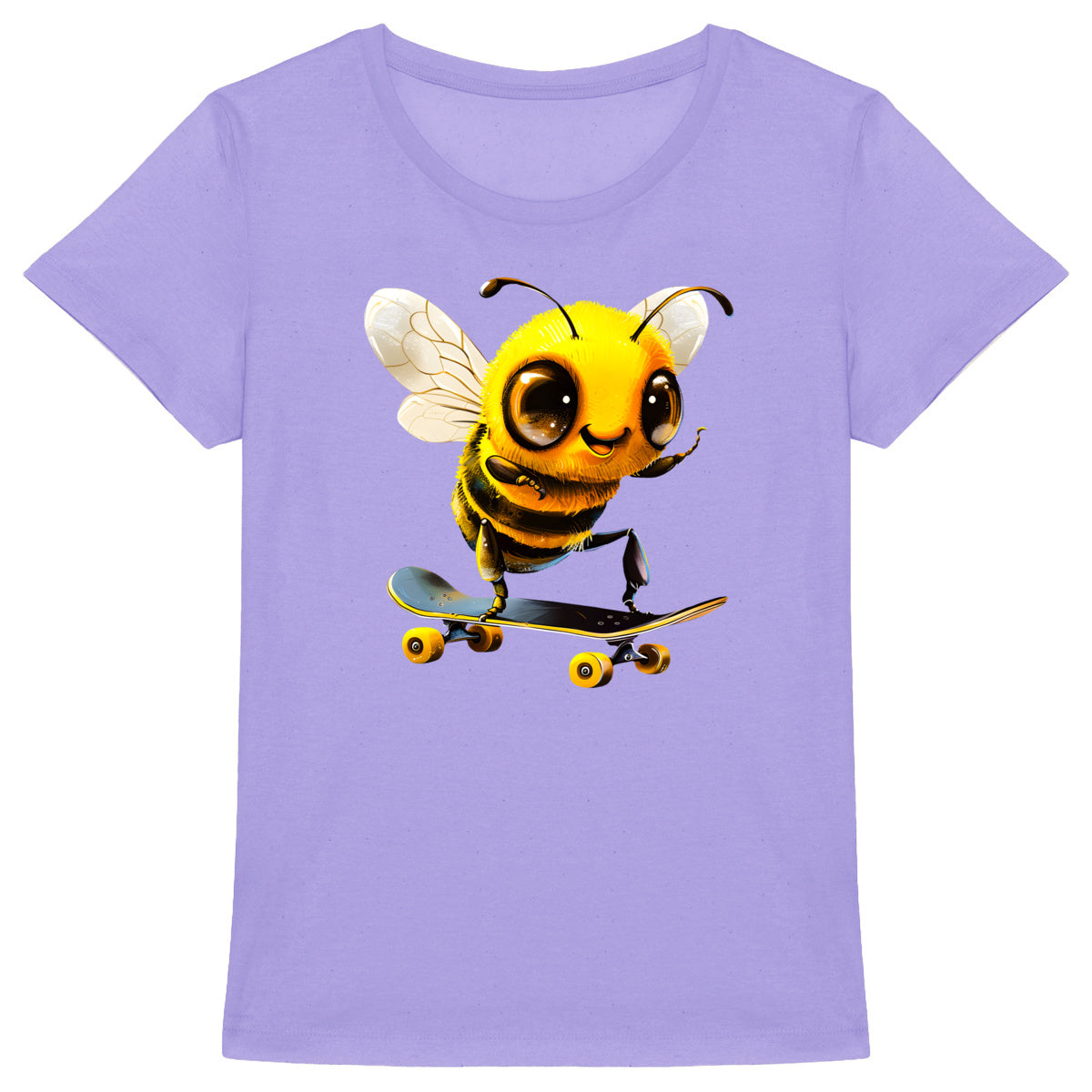 Skateboarding Bee Front T-shirt Femme à Col Rond