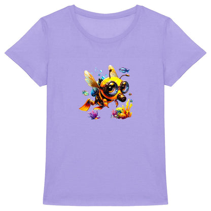 Diving Bee Front T-shirt Femme à Col Rond