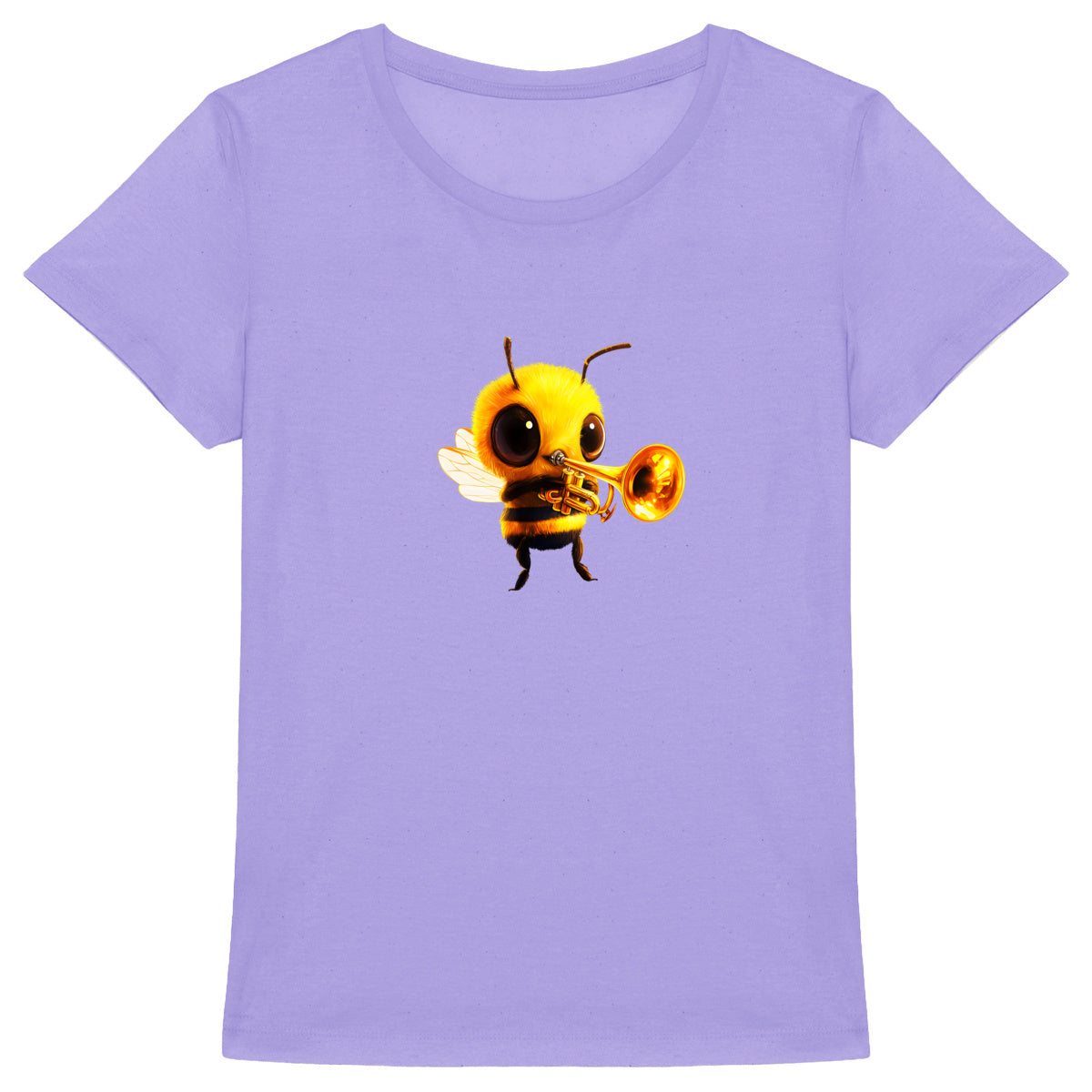 Trumpet Bee 1 Front T-shirt Femme à Col Rond