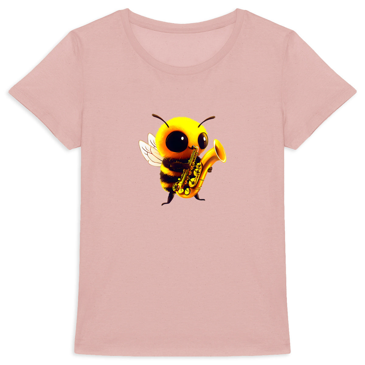 Saxophone Bee 1 Front T-shirt Femme à Col Rond