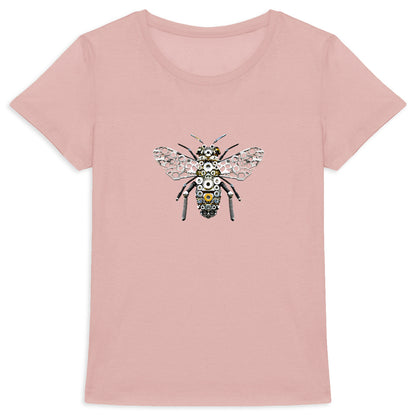 Bee Bolted 5 Front T-shirt Femme à Col Rond 