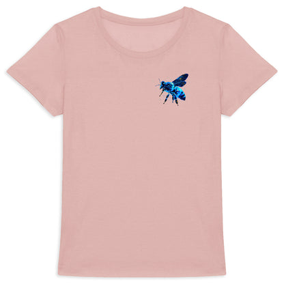 Celestial Blue Bee 2 Logo T-shirt Femme à Col Rond