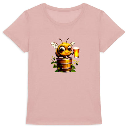 Bee Drinking Beer 2 Front T-shirt Femme à Col Rond