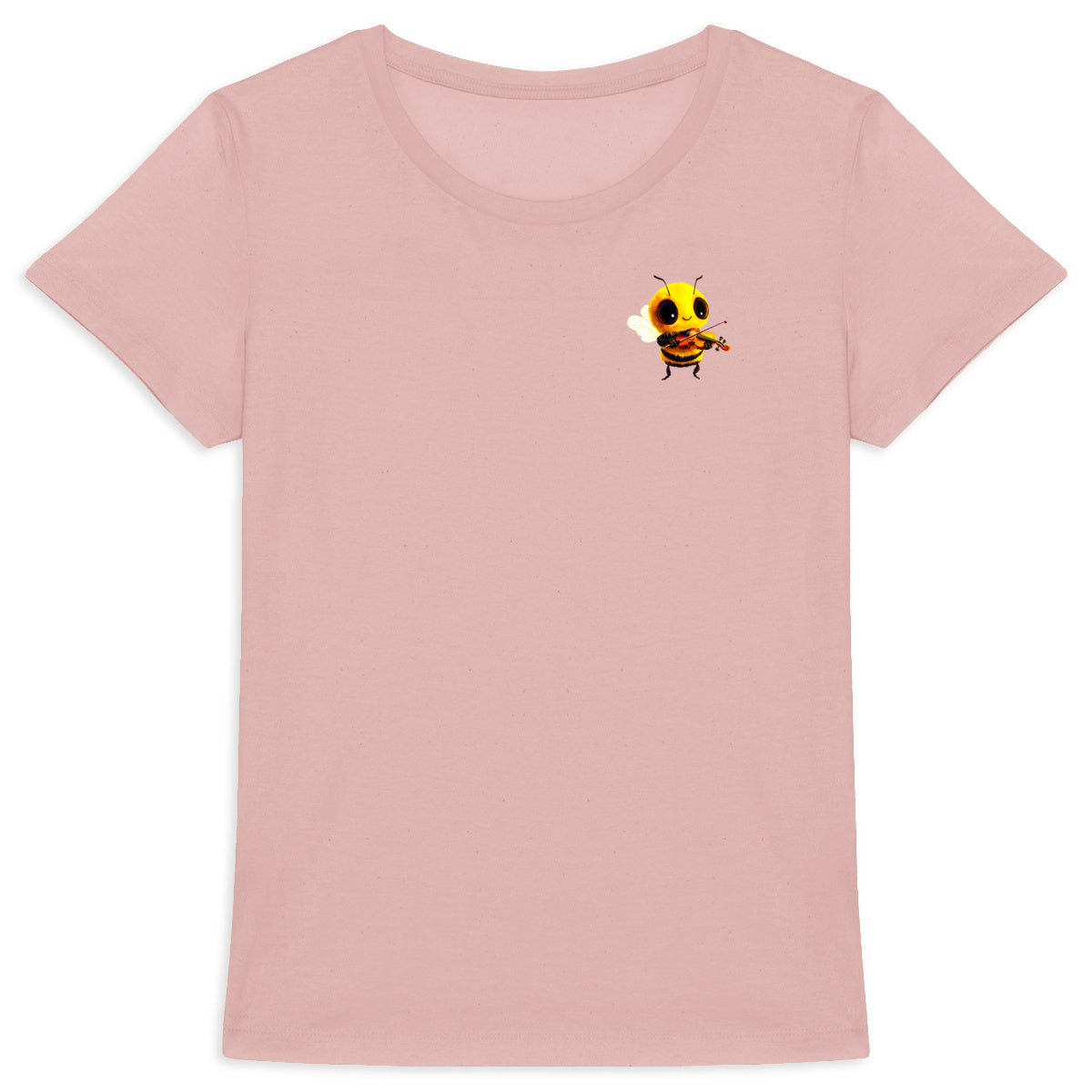 Violin Bee 1 Logo T-shirt Femme à Col Rond